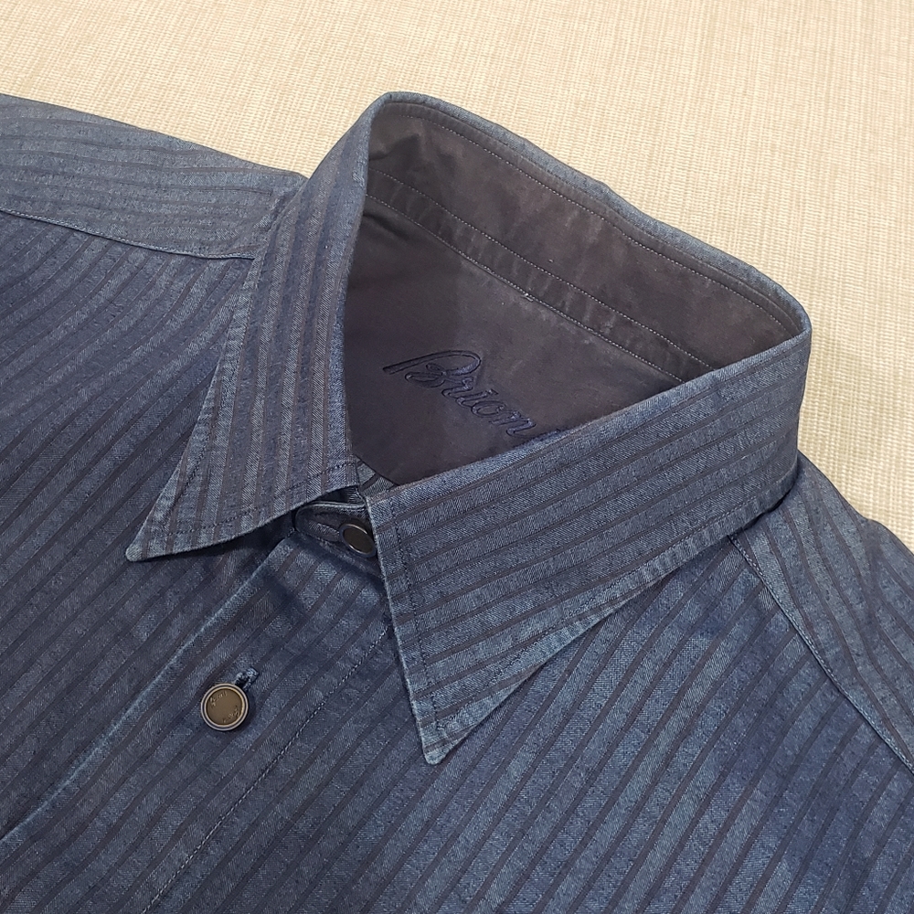 Brioni Denim Sport Shirt Size V (XXL)